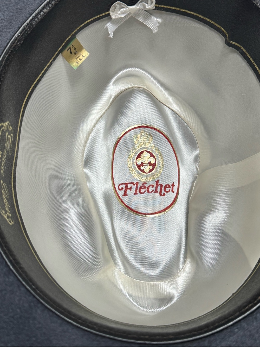 Vintage Flechet Genuine Velour Chapeau Fedora Hat - Picture 7 of 9